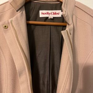 Beautiful See by Chloe long off pink coat -EUC!! Size 38 = size 6 or Ladies M
